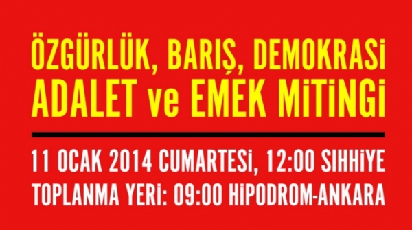 Yolsuzluk, Yoksulluk, Zulüm düzeninden hesap sormak için 11 Ocakta Ankara’dayız