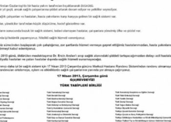 TTB ve Uzmanlık Dernekleri Hürriyet Gazetesine İlan Verdi