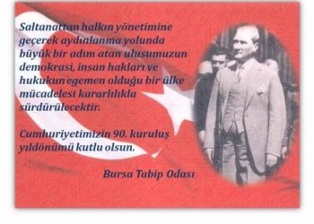 Cumhuriyetimizin 90. kuruluş yıldönümü kutlu olsun