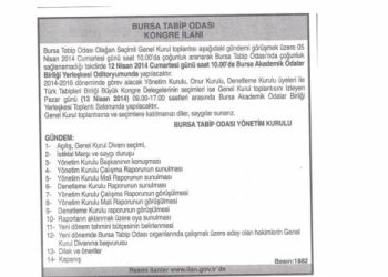 Bursa Tabip Odası Genel Kurulu