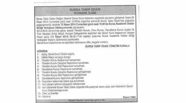 Bursa Tabip Odası Genel Kurulu