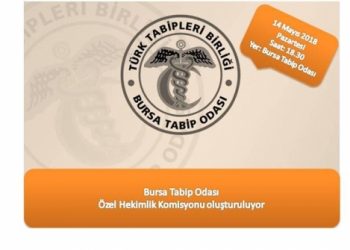 Bursa Tabip Odası Özel Hekimlik Komisyonu oluşturuluyor