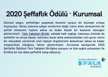 TTB, Şeffaflık Ödülü’nün sahibi oldu