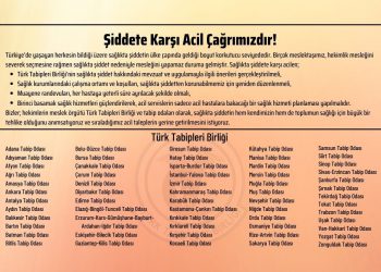 Sağlıkta Şiddete Karşı Acil Çağrımızdır