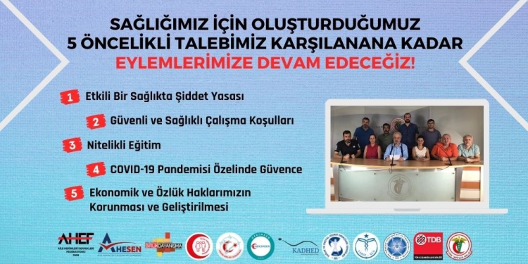 Sağlığımız İçin Oluşturduğumuz 5 Talebimizin Hepsi Karşılanana Kadar Eylemlerimize Devam Edeceğiz!