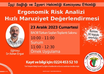 Ergonomik Risk Analizi Hızlı Maruziyet Değerlendirmesi Eğitimi