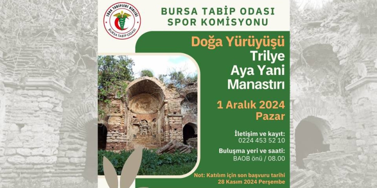 Bursa Tabip Odası Spor Komisyonu doğa yürüyüşlerine devam ediyor