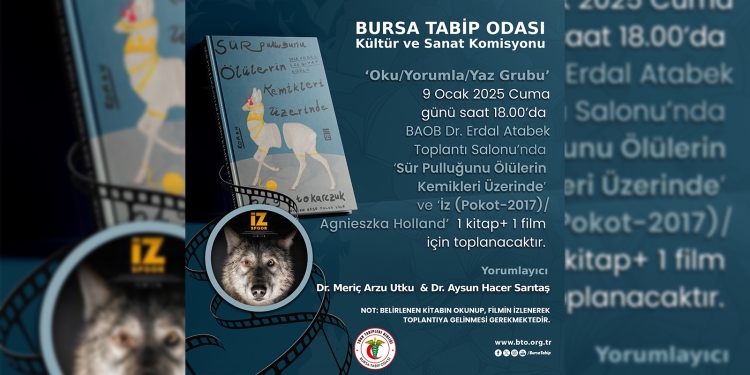 Oku/Yorumla/Yaz Grubu “Sür Pulluğunu Ölülerin Kemikleri Üzerinde” kitabı ve “İz”  filmi için buluşuyor!