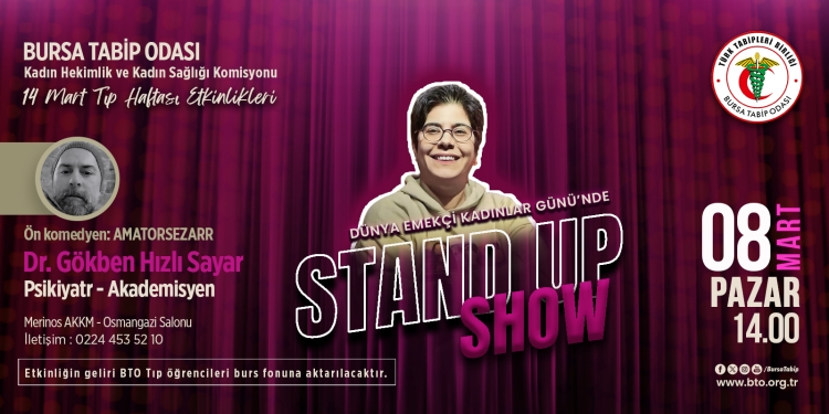 Dünya Kadınlar Günü’nde Dr. Gökben Hızlı Sayar’dan Stand-Up Gösterisi 🎤