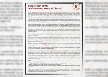 Bursa Tabip Odası Olağan Genel Kurul Bildirgesi