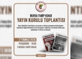 Bursa Tabip Odası Yayın Kurulu Toplanıyor