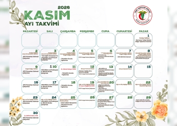 Bursa Tabip Odası Kasım 2026 Etkinlik Takvimi
